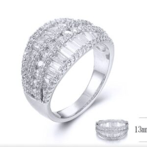 SJ33482, Ladies' Moissanite Ring, S925, Rhodium Plated, White, 5.11g