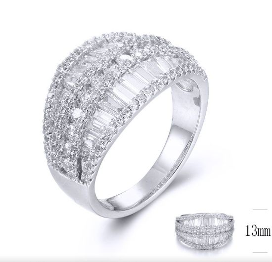 SJ33482, Ladies' Moissanite Ring, S925, Rhodium Plated, White, 5.11g