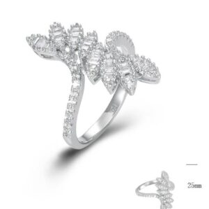SJ45342, Ladies' Moissanite Ring, S925, Rhodium Plated, White, 3.85g