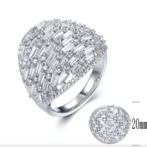 SJ28942, Ladies' Moissanite Ring, S925, Rhodium Plated, White, 6.08g