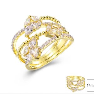 SJ40098, Ladies' Moissanite Ring, S925, Rhodium Plated, White, 4.74g