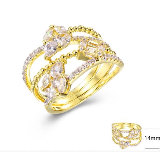 SJ40098, Ladies' Moissanite Ring, S925, Rhodium Plated, White, 4.74g