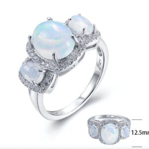 SJ25242, Ladies' Moissanite Ring, S925, Rhodium Plated, White, 4.57g