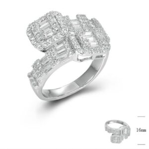 SJ44793, Ladies' Moissanite Ring, S925, Rhodium Plated, White, 4.67g