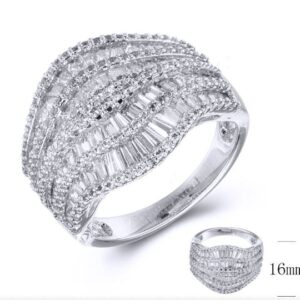 SJ36509, Ladies' Moissanite Ring, S925, Rhodium Plated, White, 6.12g