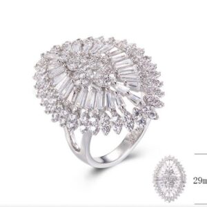 SJ30045, Ladies' Moissanite Ring, S925, Rhodium Plated, White, 5.76g