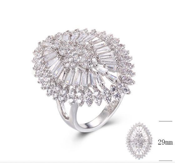 SJ30045, Ladies' Moissanite Ring, S925, Rhodium Plated, White, 5.76g