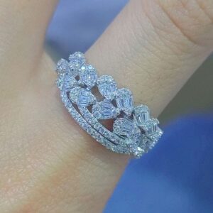 SJ37690, Ladies' Moissanite Ring, S925, Rhodium Plated, White, 3.1g