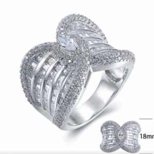 SJ24147, Ladies' Moissanite Ring, S925, Rhodium Plated, White, 10.2g