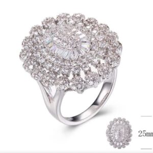 SJ29370, Ladies' Moissanite Ring, S925, Rhodium Plated, White, 7.21g
