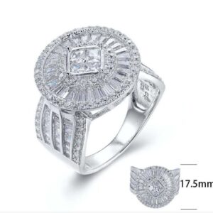 SJ25356, Ladies' Moissanite Ring, S925, Rhodium Plated, White, 7.78g