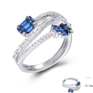 SJ47548, Ladies' Moissanite Ring, S925, Rhodium Plated, White, 3.45g