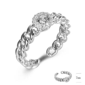 SJ42752, Ladies' Moissanite Ring, S925, Rhodium Plated, White, 3.02g