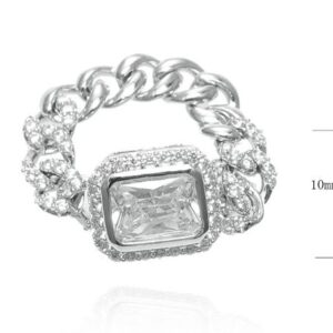 SJ44808, Ladies' Moissanite Ring, S925, Rhodium Plated, White, 4.29g