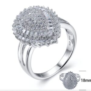 SJ25263, Ladies' Moissanite Ring, S925, Rhodium Plated, White, 5.21g