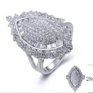 SJ35816, Ladies' Moissanite Ring, S925, Rhodium Plated, White, 5.06g