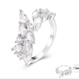 SJ40479, Ladies' Moissanite Ring, S925, Rhodium Plated, White, 4.8g