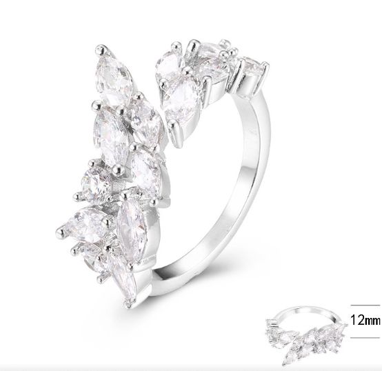 SJ40479, Ladies' Moissanite Ring, S925, Rhodium Plated, White, 4.8g