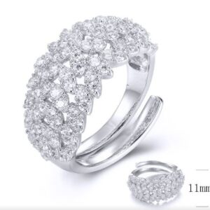 SJ33093, Ladies' Moissanite Ring, S925, Rhodium Plated, White, 3.8g