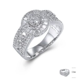 SJ43433, Ladies' Moissanite Ring, S925, Rhodium Plated, White, 4.73g