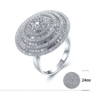 SJ27401, Ladies' Moissanite Ring, S925, Rhodium Plated, White, 9.95g