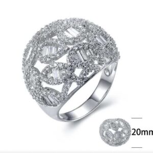 SJ27246, Ladies' Moissanite Ring, S925, Rhodium Plated, White, 7.06g
