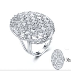 SJ28945, Ladies' Moissanite Ring, S925, Rhodium Plated, White, 6.27g