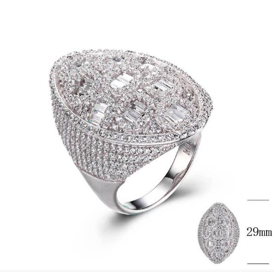 SJ29232, Ladies' Moissanite Ring, S925, Rhodium Plated, White, 9.11g