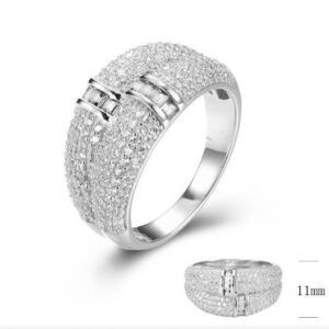 SJ29283, Ladies' Moissanite Ring, S925, Rhodium Plated, White, 5.01g