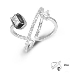 SJ45667, Ladies' Moissanite Ring, S925, Rhodium Plated, White, 3.94g