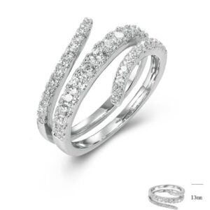 SJ44039, Ladies' Moissanite Ring, S925, Rhodium Plated, White, 4.62g