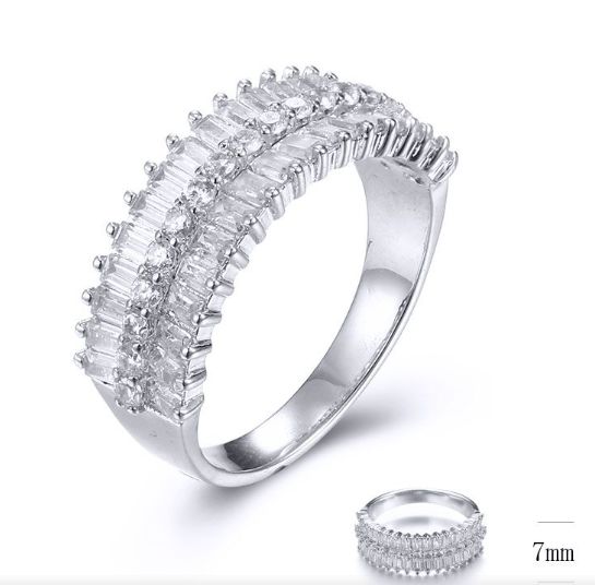 SJ31788, Ladies' Moissanite Ring, S925, Rhodium Plated, White, 4g