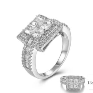 SJ29143, Ladies' Moissanite Ring, S925, Rhodium Plated, White, 6.45g