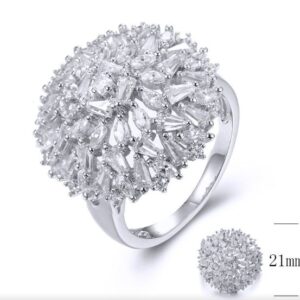 SJ35796, Ladies' Moissanite Ring, S925, Rhodium Plated, White, 5.6g