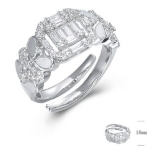 SJ46920, Ladies' Moissanite Ring, S925, Rhodium Plated, White, 3.36g