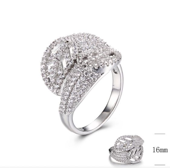 SJ30158, Ladies' Moissanite Ring, S925, Rhodium Plated, White, 4.51g