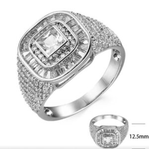 SJ41003, Ladies' Moissanite Ring, S925, Rhodium Plated, White, 5.29g