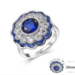 SJ40643, Ladies' Moissanite Ring, S925, Rhodium Plated, White, 6.3g