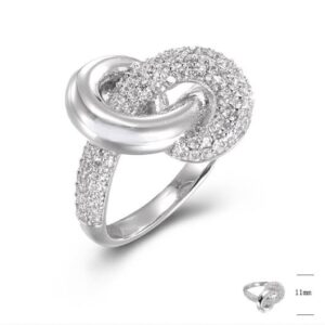 SJ43549, Ladies' Moissanite Ring, S925, Rhodium Plated, White, 3.75g