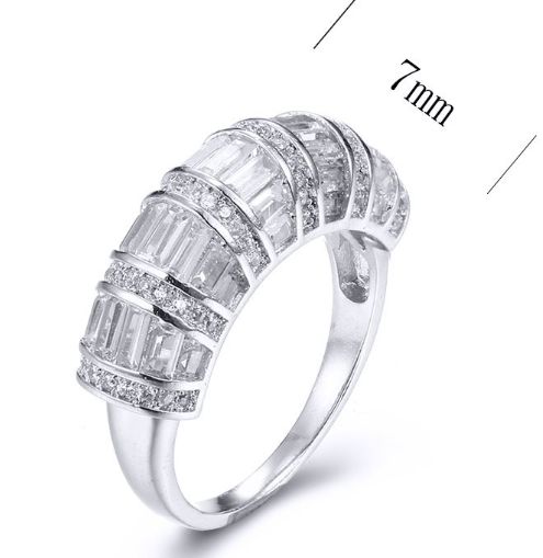 SJ31792, Ladies' Moissanite Ring, S925, Rhodium Plated, White, 4.67g
