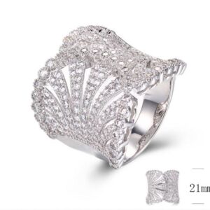 SJ29387, Ladies' Moissanite Ring, S925, Rhodium Plated, White, 8.06g
