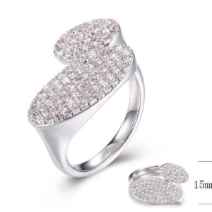 SJ29658, Ladies' Moissanite Ring, S925, Rhodium Plated, White, 3.67g