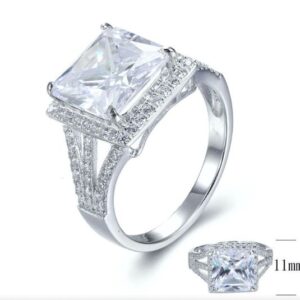 SJ22295, Ladies' Moissanite Ring, S925, Rhodium Plated, White, 4.63g