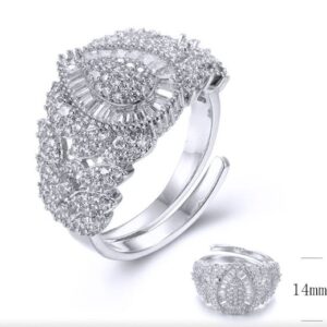 SJ34032, Ladies' Moissanite Ring, S925, Rhodium Plated, White, 4.13g