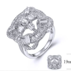 SJ35791, Ladies' Moissanite Ring, S925, Rhodium Plated, White, 6.99g