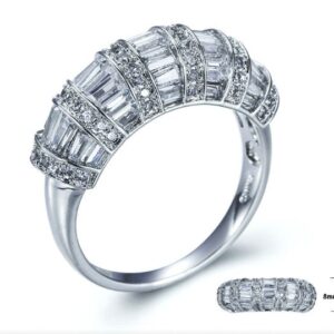 SJ22826, Ladies' Moissanite Ring, S925, Rhodium Plated, White, 4.72g