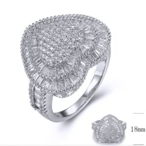 SJ34960, Ladies' Moissanite Ring, S925, Rhodium Plated, White, 5.07g