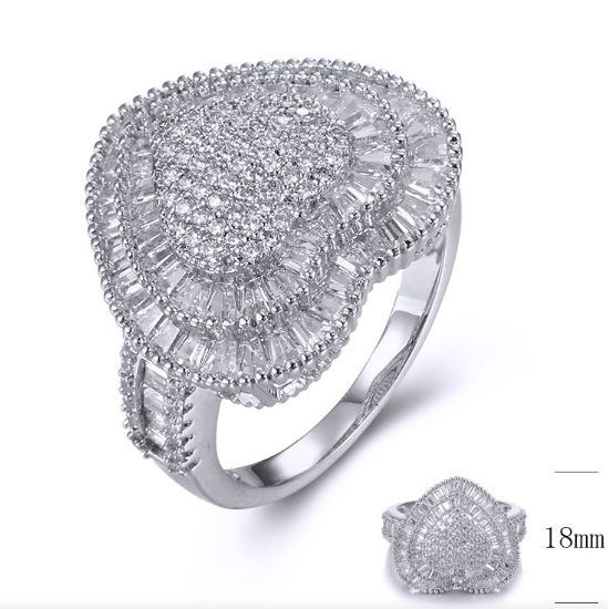 SJ34960, Ladies' Moissanite Ring, S925, Rhodium Plated, White, 5.07g