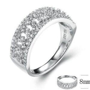 SJ28250, Ladies' Moissanite Ring, S925, Rhodium Plated, White, 3.92g