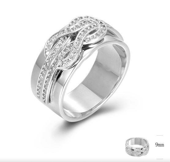 SJ45451, Ladies' Moissanite Ring, S925, Rhodium Plated, White, 7.04g